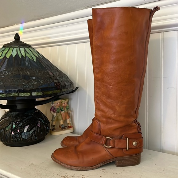 Coach Shoes - Coach Natalie cognac brown leather riding boots